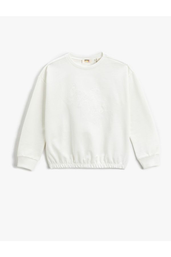 Koton Koton Basic Sweatshirt Embroidered Detailed Crew Neck Cotton