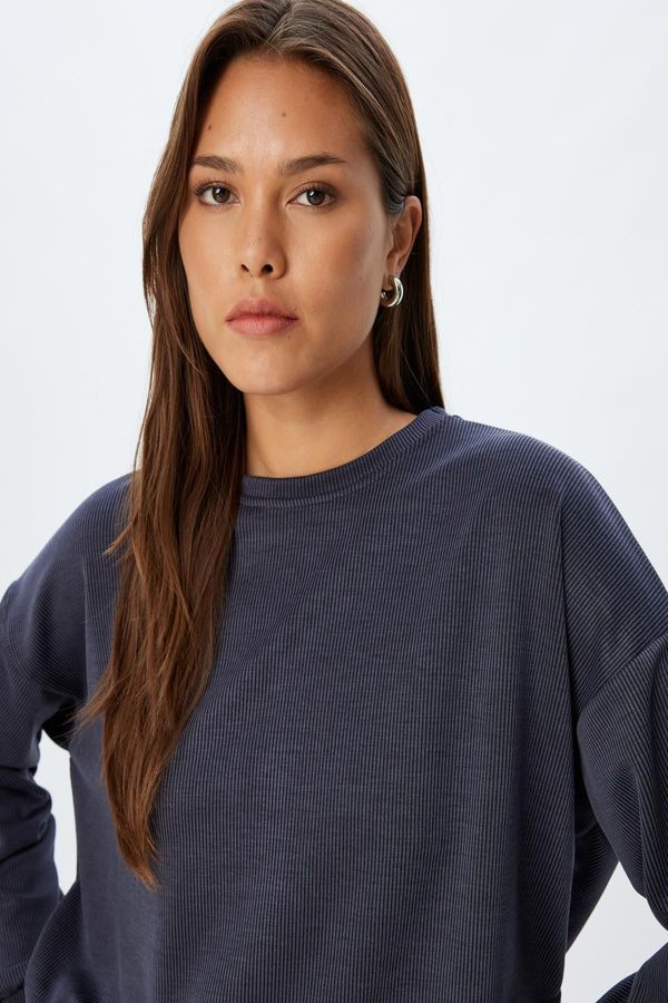 Koton Koton Basic Sweatshirt Long Sleeve Crew Neck