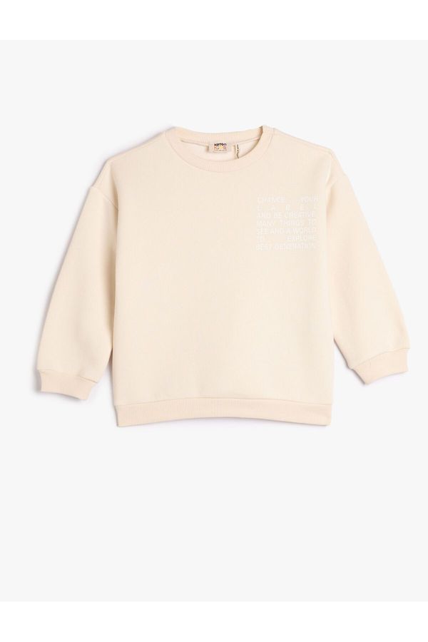 Koton Koton Basic Sweatshirt Ruffled Crew Neck