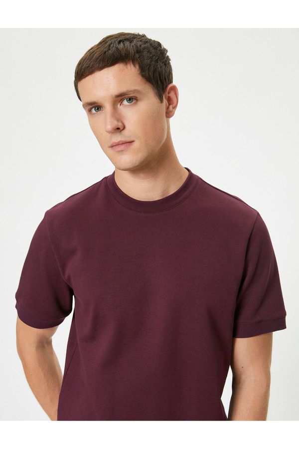 Koton Koton Basic T-Shirt Crew Neck Short Sleeve Textured Cotton