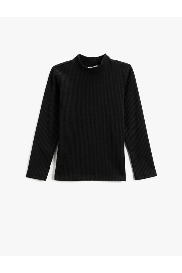 Koton Koton Basic Turtleneck Long Sleeve T-Shirt Ribbed