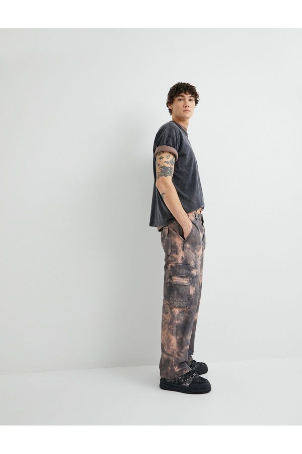 Koton Koton Batik Patterned Cargo Pants with Buttoned Elastic Waist and Pockets