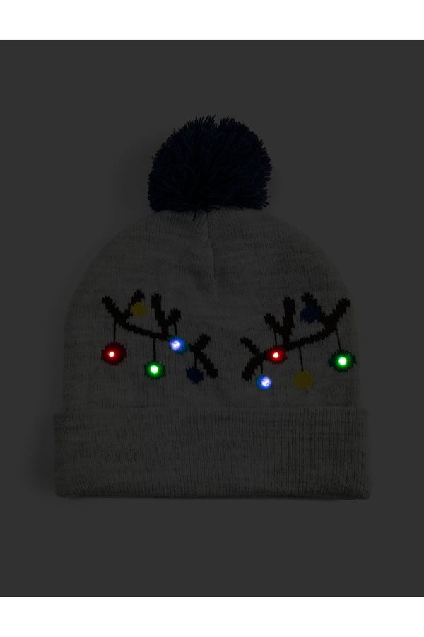 Koton Koton Beanie Glowing In The Dark Pompom Detailed Patterned
