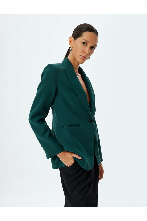Koton Koton Blazer Jacket Double Breasted Pocket Detail