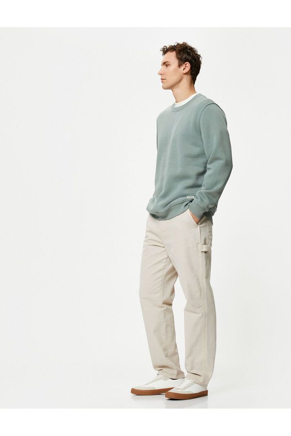 Koton Koton Boyfriend Trousers Washed Buttoned with Pocket Detail