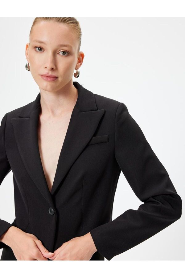 Koton Koton Buttoned Double Breasted Crop Blazer Jacket