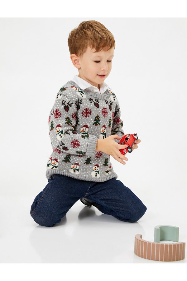 Koton Koton Christmas Sweater Snowman Pattern Long Sleeve