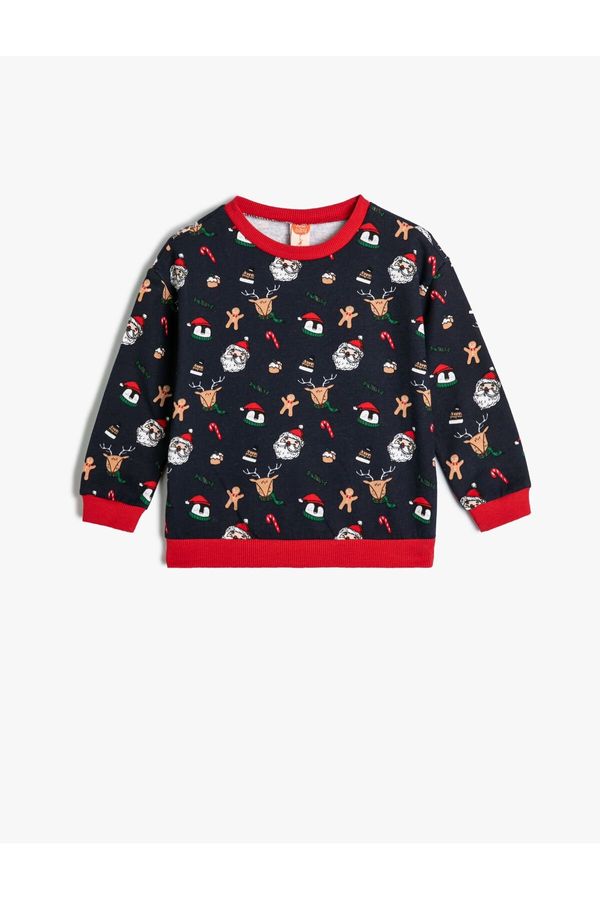 Koton Koton Christmas Sweatshirt Santa Claus Printed Cotton