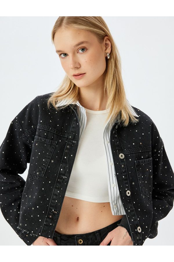 Koton Koton Classic Collar Pocket Detailed Buttoned Comfortable Fit Jeans Jacket