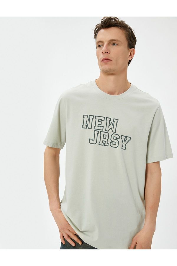 Koton Koton College Printed T-Shirt Crew Neck Short Sleeve Cotton