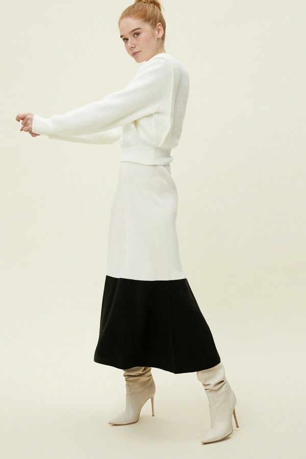 Koton Koton Color Blocked Knit Skirt