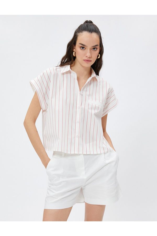 Koton Koton Cotton Crop Shirt With Pocket