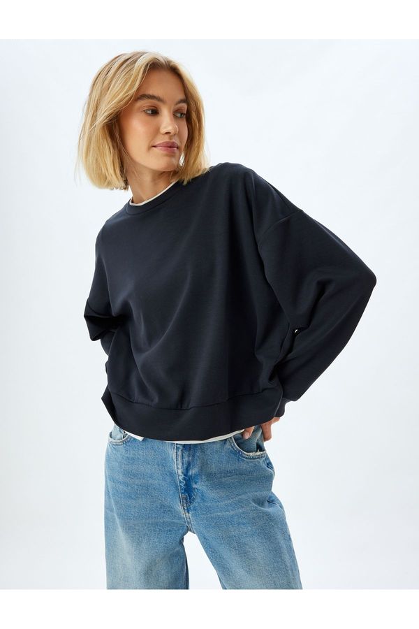 Koton Koton Crew Neck Long Sleeve Modal Blend Basic Sweatshirt