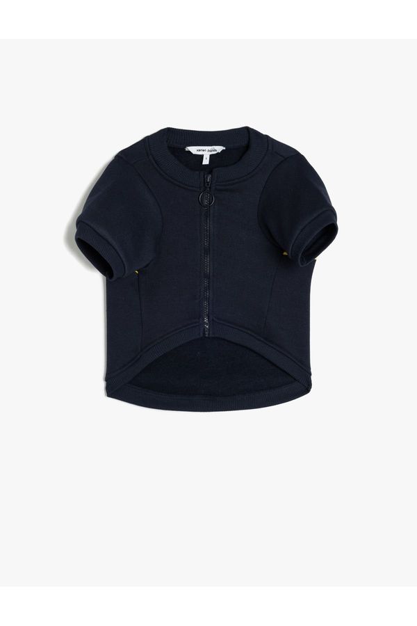 Koton Koton Crew Neck Zippered Dog Sweatshirt