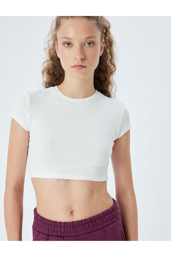 Koton Koton Crop Sports T-Shirt Crew Neck Short Sleeve Slim Fit Camisole