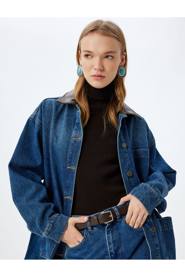 Koton Koton Dark Indigo Women's Jacket