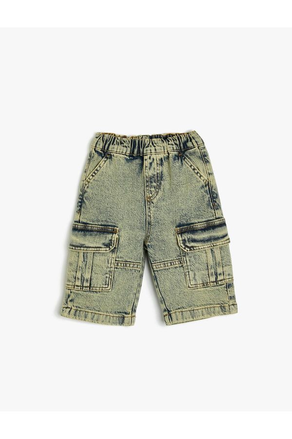 Koton Koton Denim Shorts Capped Pocket Detailed Cotton