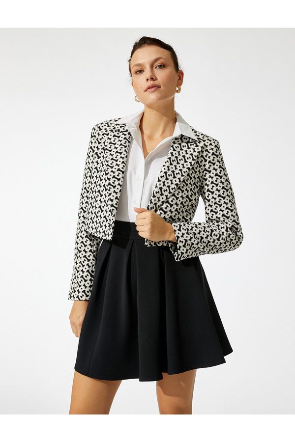 Koton Koton Double Breasted Crop Blazer Jacket