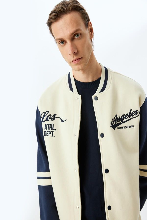 Koton Koton Ecru Men's Jacket