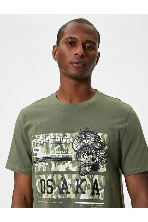 Koton Koton Far East Printed T-Shirt Crew Neck Short Sleeves