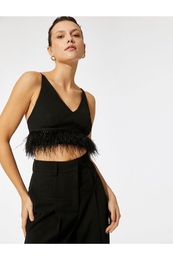Koton Koton Feather Detailed Crop Undershirt