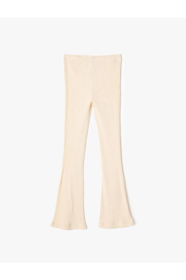 Koton Koton Flare Trousers Ribbed Elastic Waist