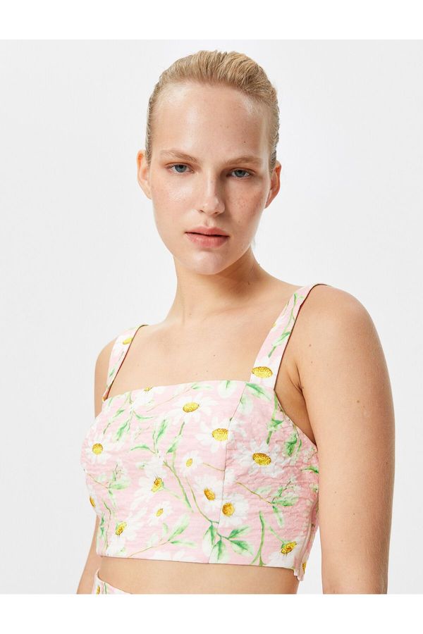 Koton Koton Floral Crop Tank Top