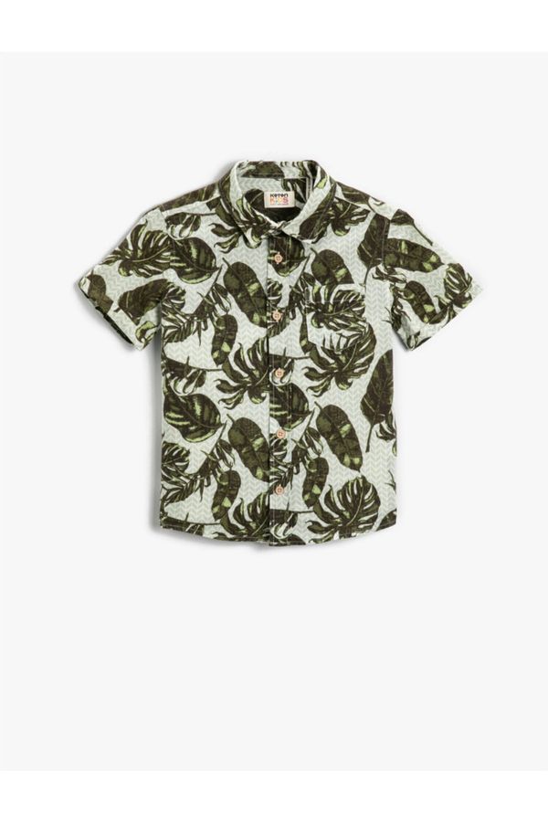 Koton Koton Floral Print Pocket Detailed Cotton Shirt