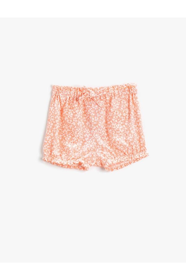 Koton Koton Floral Shorts with Pocket. Elastic Waist.