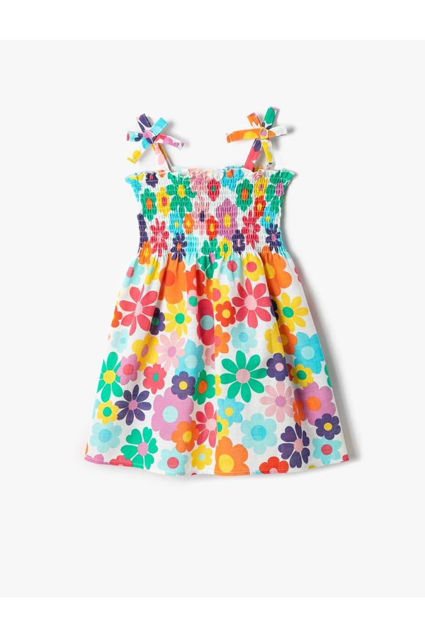 Koton Koton Floral Strap Gimped Cotton Dress