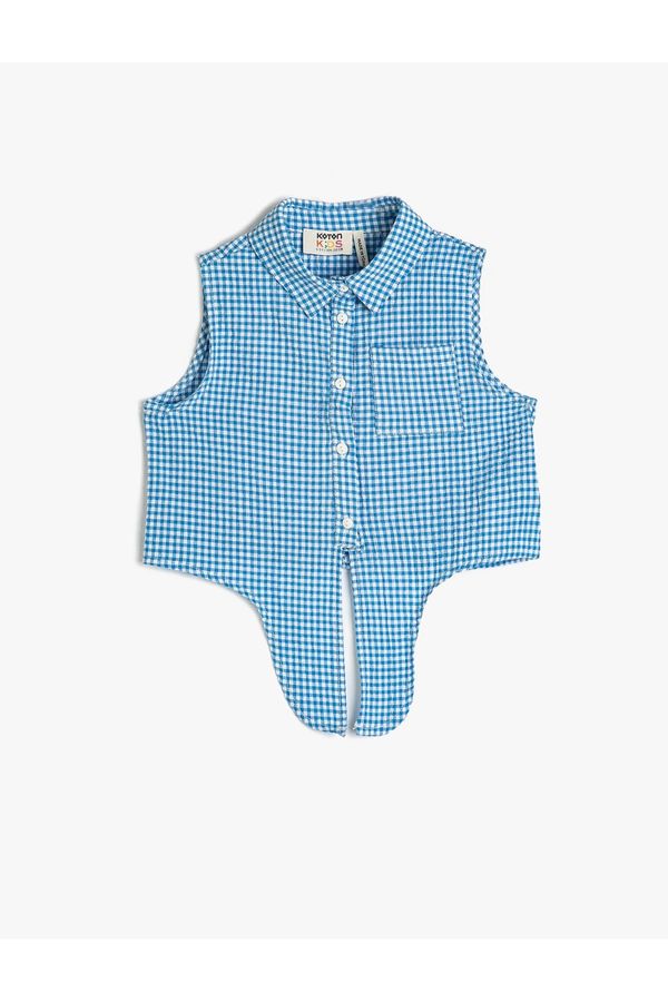 Koton Koton Girls Blue Plaid Shirt