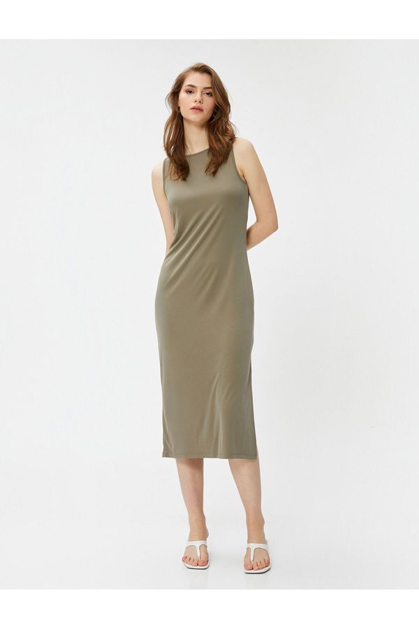 Koton Koton Halter Neck Slim Fit Midi Dress