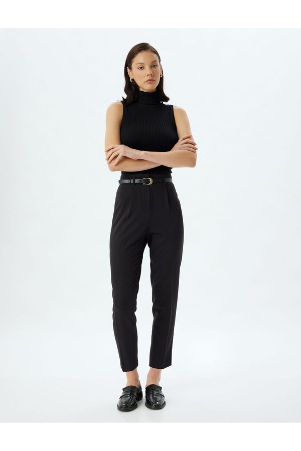 Koton Koton High Waist Cigarette Pants Belted Slim Fit