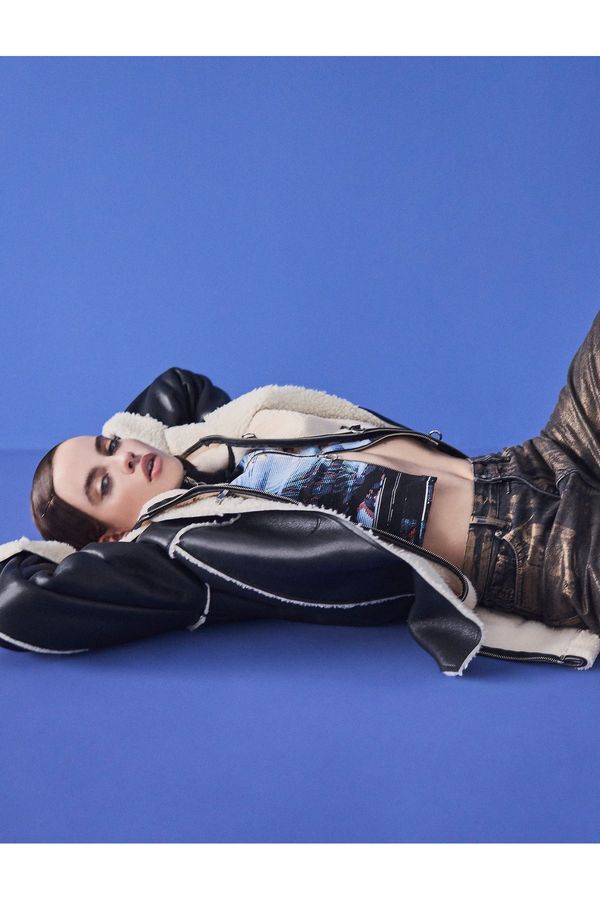 Koton Koton High Waist Foiled Straight Jean Jeans Straight Leg Regular Cut - Eve Jean