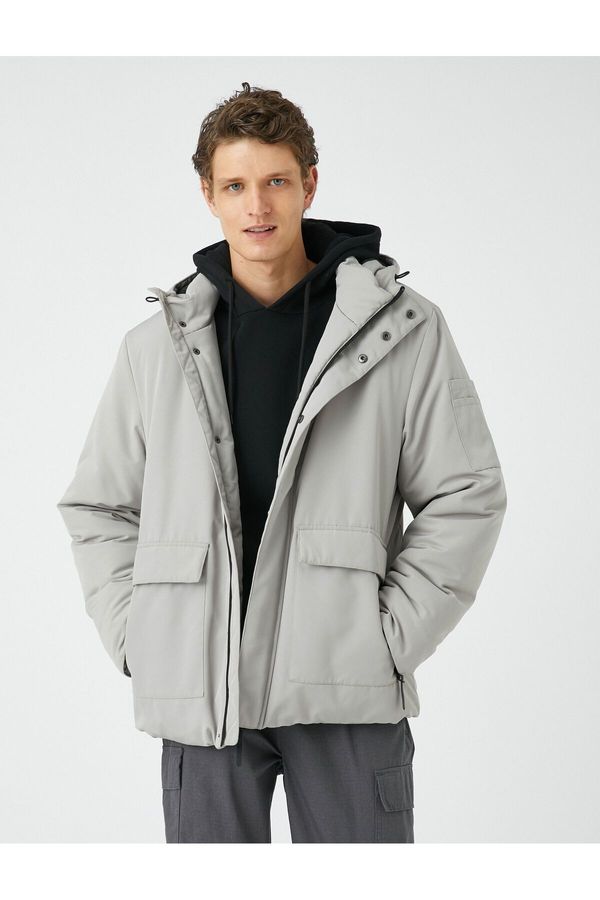 Koton Koton Hooded Anorak with Pocket Detail, Zipper and Snap Buttons