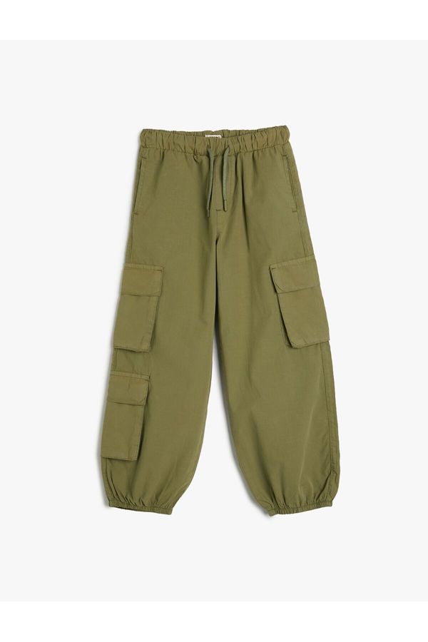 Koton Koton Jogger Cargo Pants Cotton Tie Waist Pocket