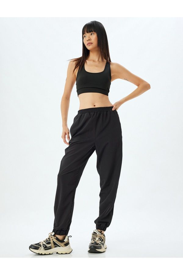 Koton Koton Jogger High Waist Parachute Sweatpants Elastic Waist Loose Cut Pocket Detail
