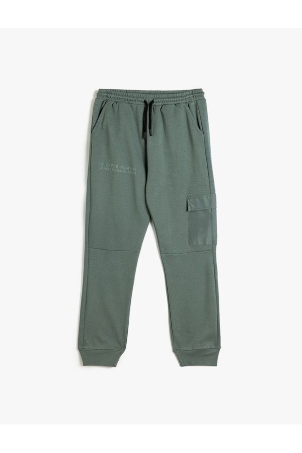 Koton Koton Jogger Sweatpants Cargo Pocket Detail Printed Cotton