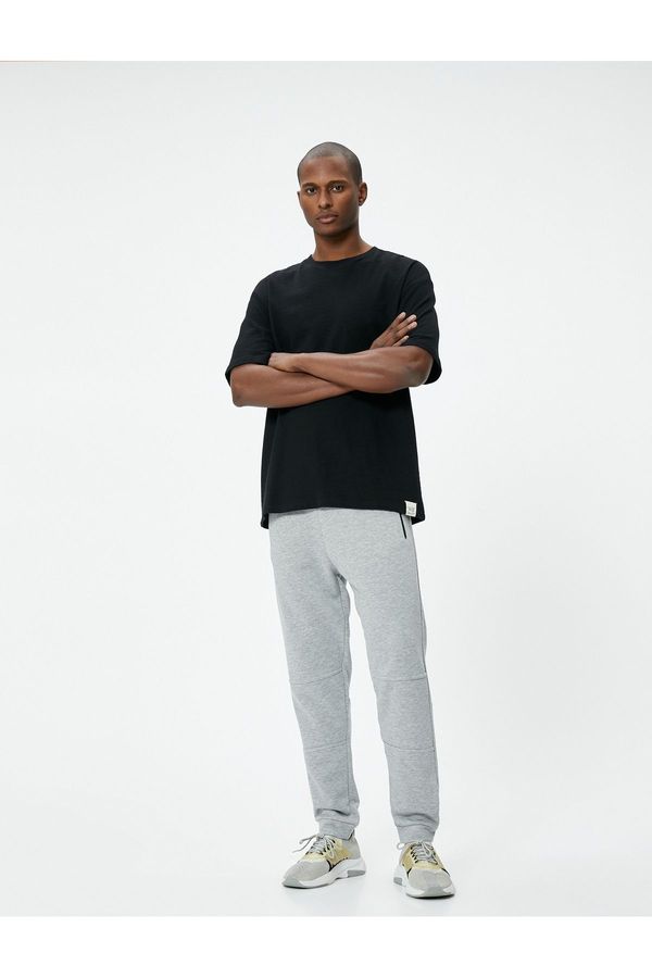 Koton Koton Jogger Sweatpants Tie Waist Stitching Detail Zipper with Pocket.