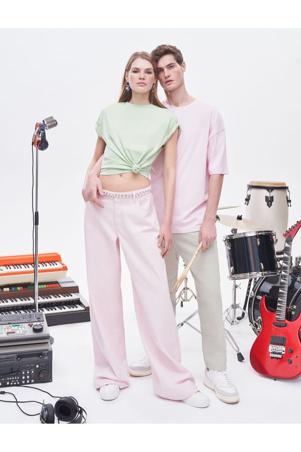 Koton Koton kavbojke z ravnimi nogami kavbojke z visokim pasom