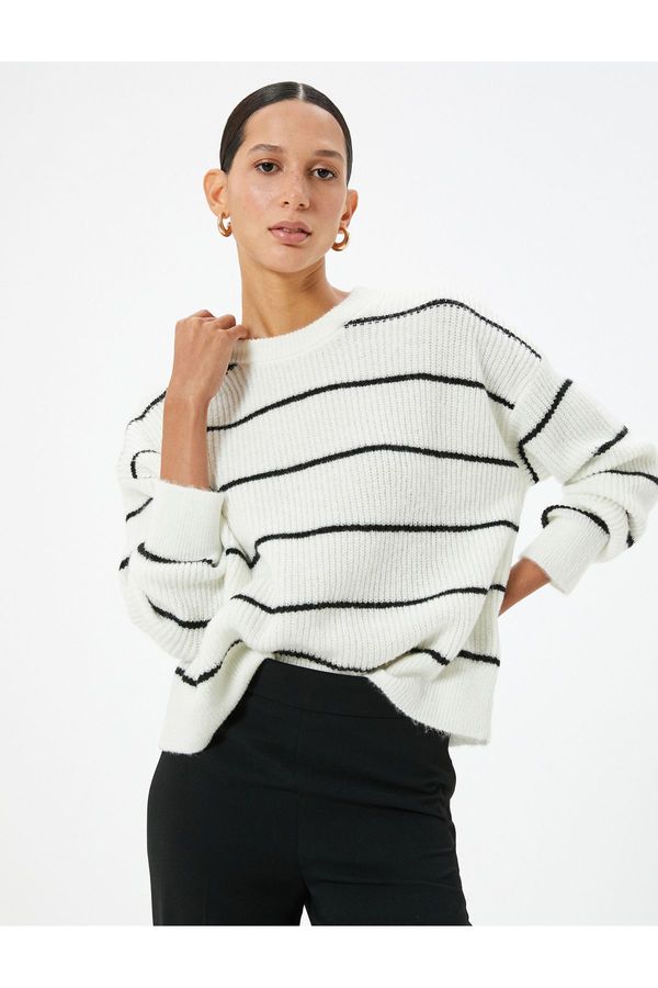Koton Koton Knitwear Sweater Long Sleeve Round Collar Soft Textured