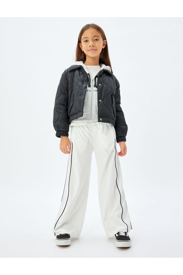 Koton Koton Kt - Basic Wide-Legged Trousers with Elastic Waist Stripe Detail