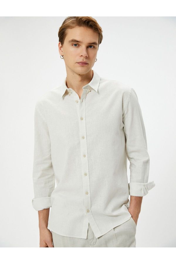 Koton Koton Long Sleeve Shirt Classic Cuff Collar Buttoned