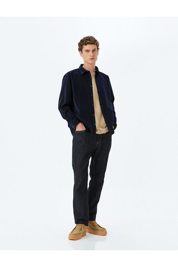 Koton Koton Long Sleeve Shirt Corduroy Cotton