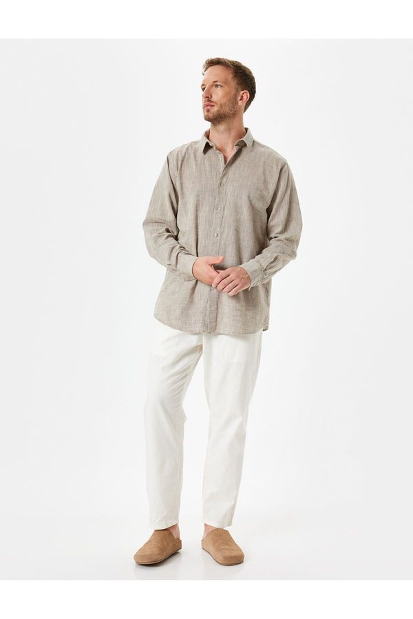 Koton Koton Long Sleeve Shirt Textured Cotton