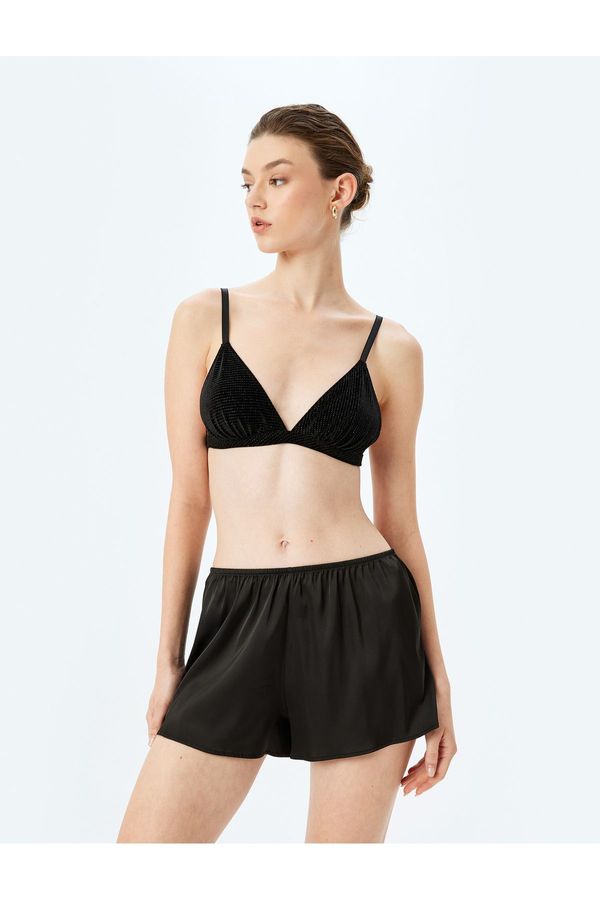 Koton Koton Loose Fit Mini Satin Shorts Pajama Bottoms