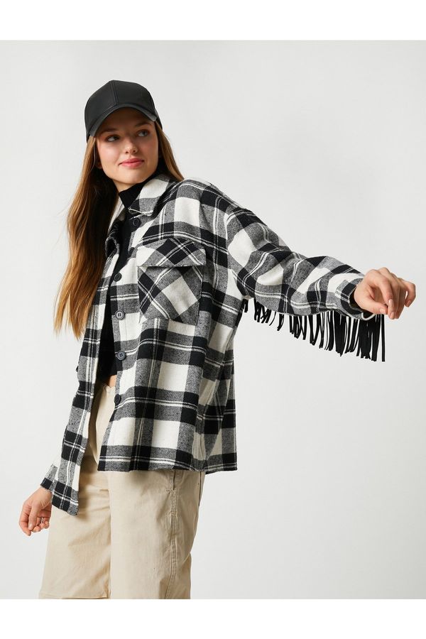 Koton Koton Lumberjack majica in jakna Tassel detajlni žepi in gumbi.