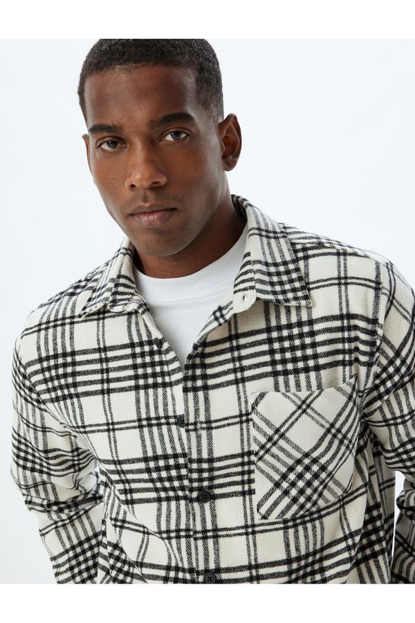 Koton Koton Lumberjack Shirt Long Sleeve Pocket Detail Cotton Blend