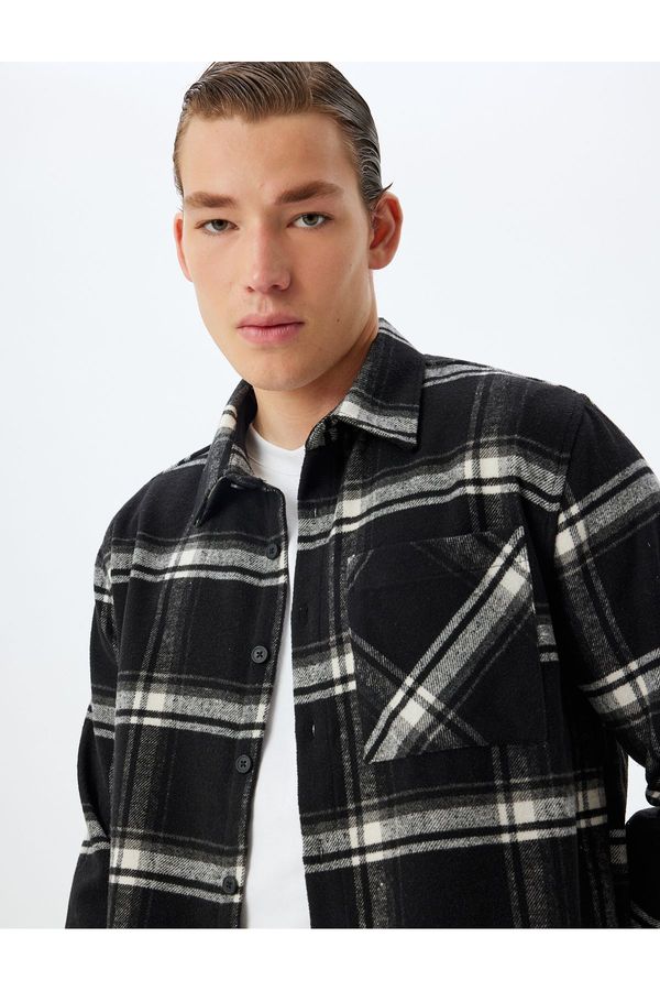 Koton Koton Lumberjack Shirt Long Sleeve Pocket Detail