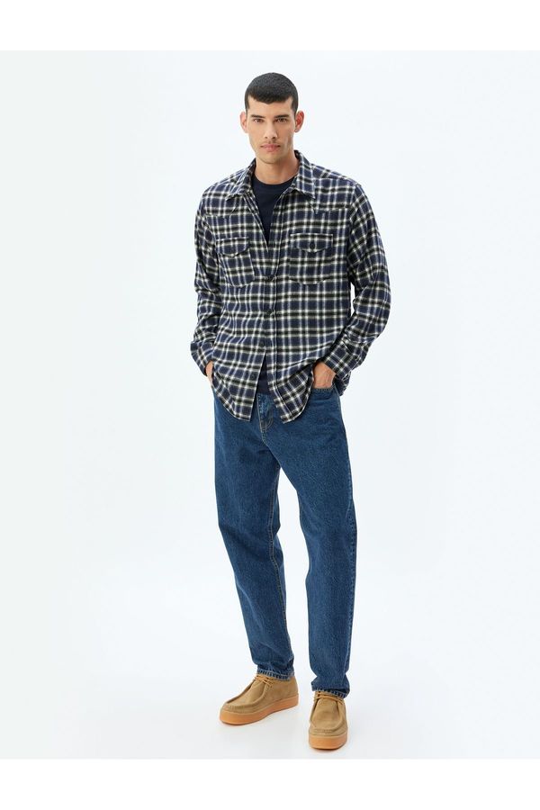 Koton Koton Lumberjack Shirt Long Sleeves Flap Pocket Detail Cotton Blend